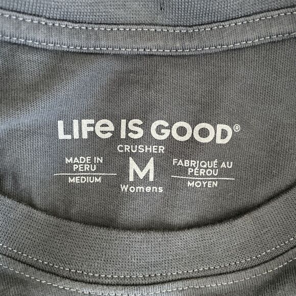 Life is Good Crusher Tee Women’s Size M Rudolph Abominable Snow Monster Blue - Picture 6 of 6